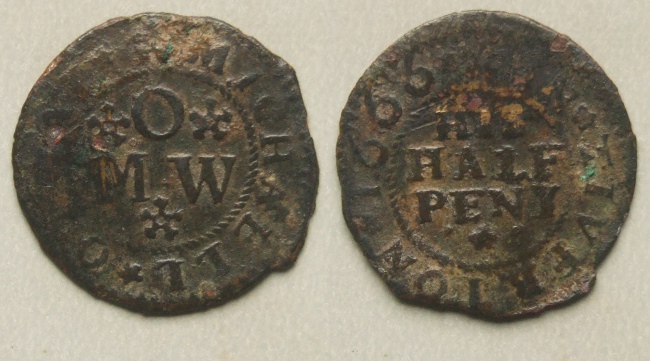 Tiverton, Michaell Otway 1666 halfpenny